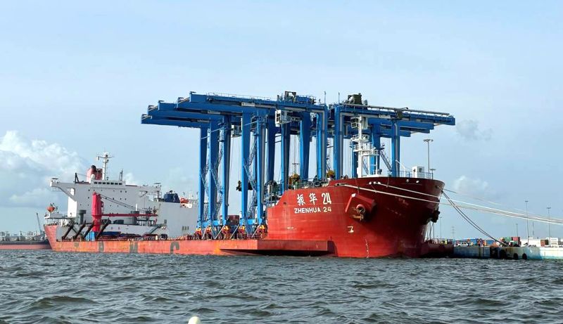 first port equipment arriving 