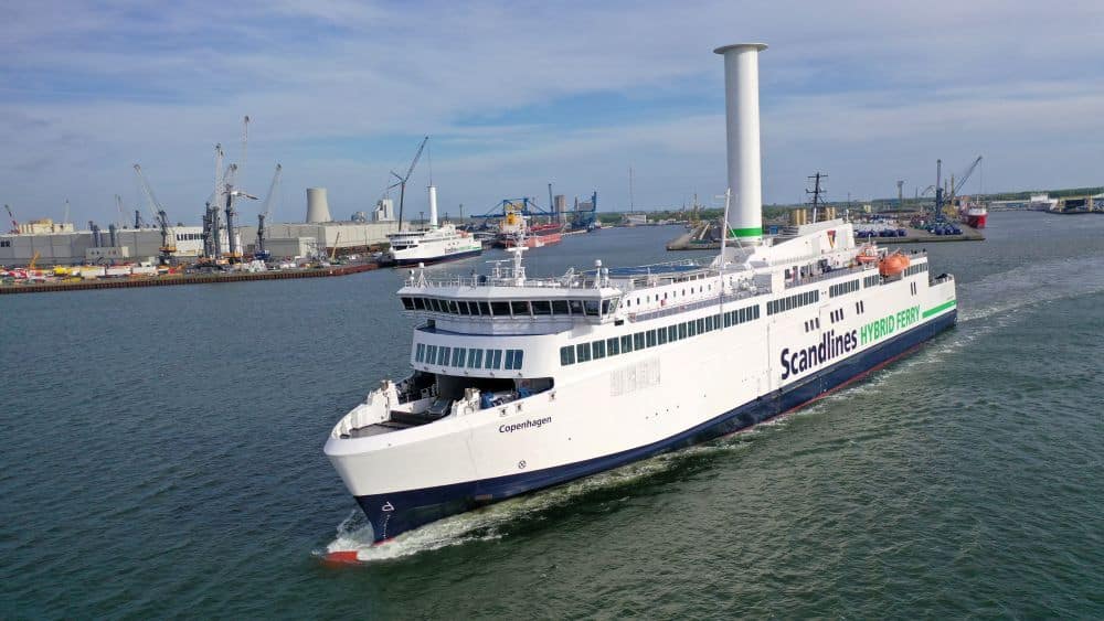 Scandlines' second vessel operates with a Norsepower Rotor Sail.