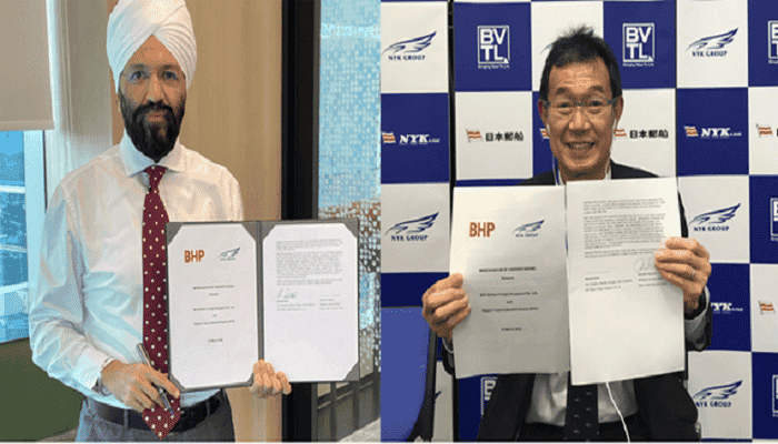BHP and NYK signing a Memorandum of Understanding