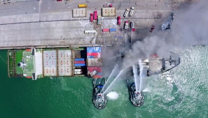 Cargo Ship Fire