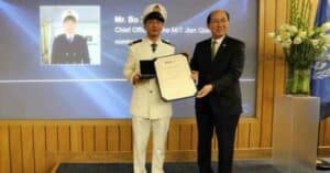 Tanker Chief Officer Bo Xu Receives 2022 IMO Bravery Award
