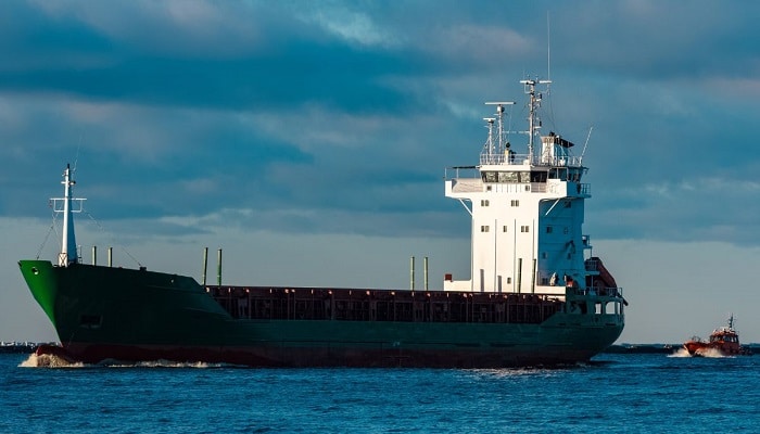 cargo ship in water