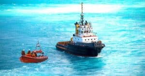 Warship Rescues Crew Members Of A Sinking Tug In The Caribbean