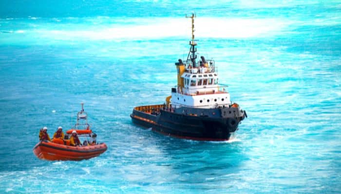 Warship Rescues Crew Members Of A Sinking Tug In The Caribbean