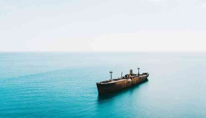 Scrap from shipwtreck in Sri Lanka