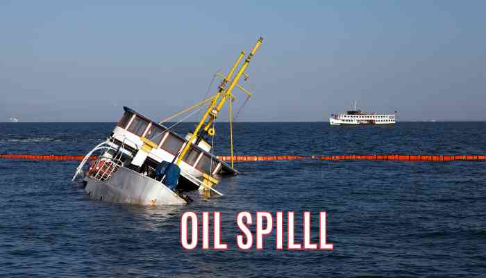 Oil Spill From Submerged Ship