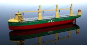 Steel cutting ceremony for AAL's new super B-Class ship in China