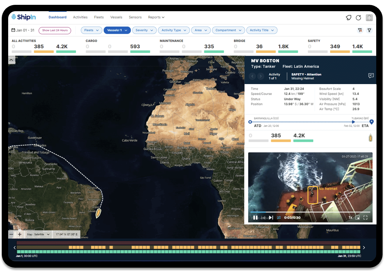 Zeaborn can track vessels around the globe using ShipIn's FleetVision™ platform