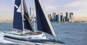 VELA Unveils Unique 100% Wind Powered Sailing Cargo Trimaran