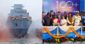 Indian President Draupadi Murmu Launched Modern Stealth Frigate INS Vindhyagiri In Kolkata