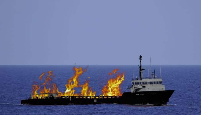 Nigerian Navy Burns Down Confiscated Ship 