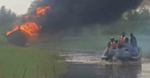 Nigerian Navy Destroys 15,000 Litres Of Illegally Refined Crude Worth Over 13 Million Naira