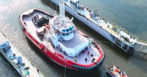 Turkey's Uzmar Shipyard Launches World's First LNG Dual Fuel Propulsion Tractor Tug, Sultanhani
