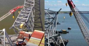 Rescue Teams Remove Containers from MV Dali Ship To Clear Part of Baltimore Bridge Debris