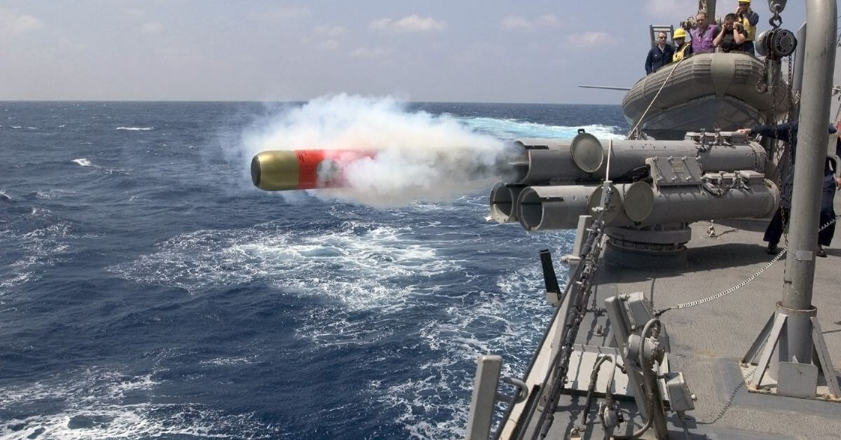 Ship firing missile