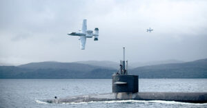 4 A-10 Warthog Aircrafts Escort US Navy's Ohio-class ballistic missile submarine “Nebraska”
