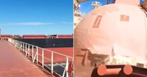 Watch: Dual Fuel LNG Bulker Collides With Anchored Ship, Damaging LNG Tank Off Australia’s Hay Point Terminal
