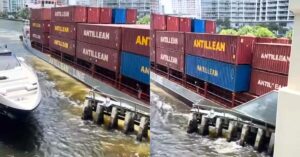 Cargo Ship Hits Barrier Beneath Miami's Brickell Avenue Bridge, Probe Underway