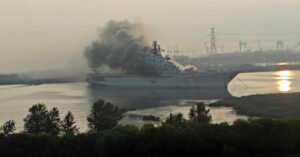 Massive Fire Erupts On Soviet Aircraft Carrier Docked In China’s Yangtze River