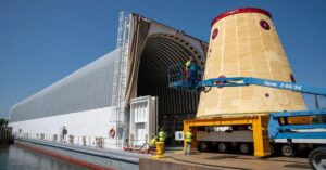 NASA’s Pegasus Barge To Transport The Largest SLS Component For Artemis II Mission