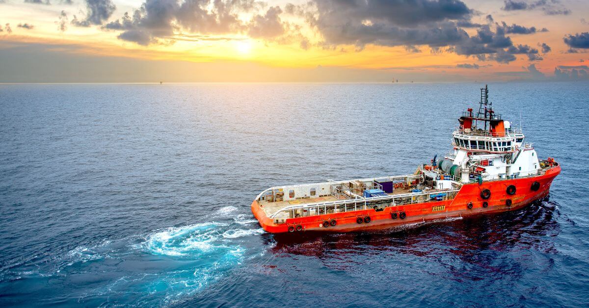 Supply boat offshore