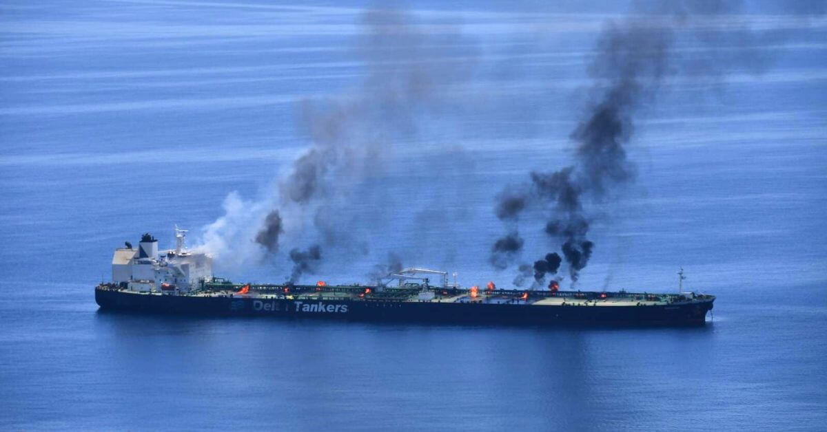 Oil Tanker On Fire