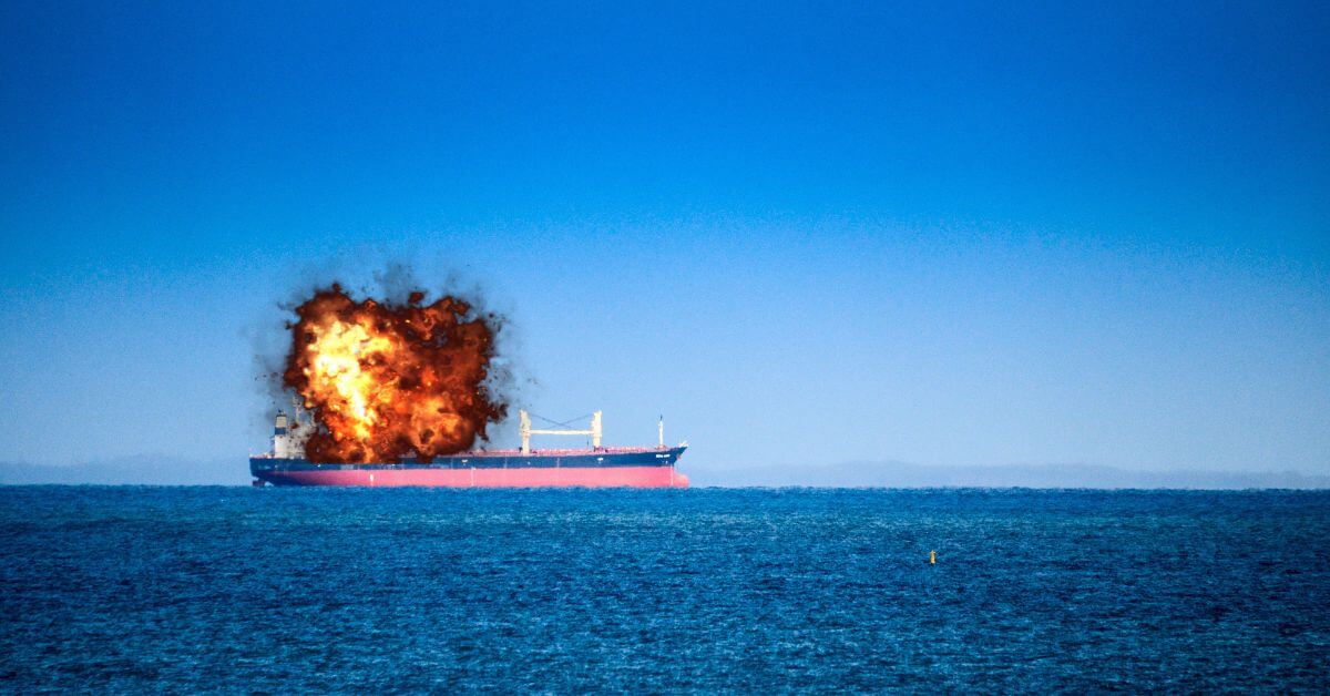 Oil Tanker on fire
