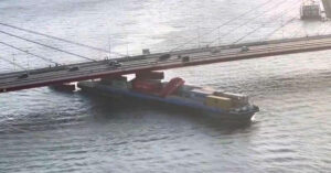 Watch: Cargo Ship Hits Rotterdam Roadway Bridge, Containers Seen Floating In The River