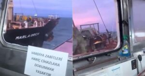 Watch: Vessel Drifts Uncontrollably & Collides With Cargo Ship Off Istanbul Coast