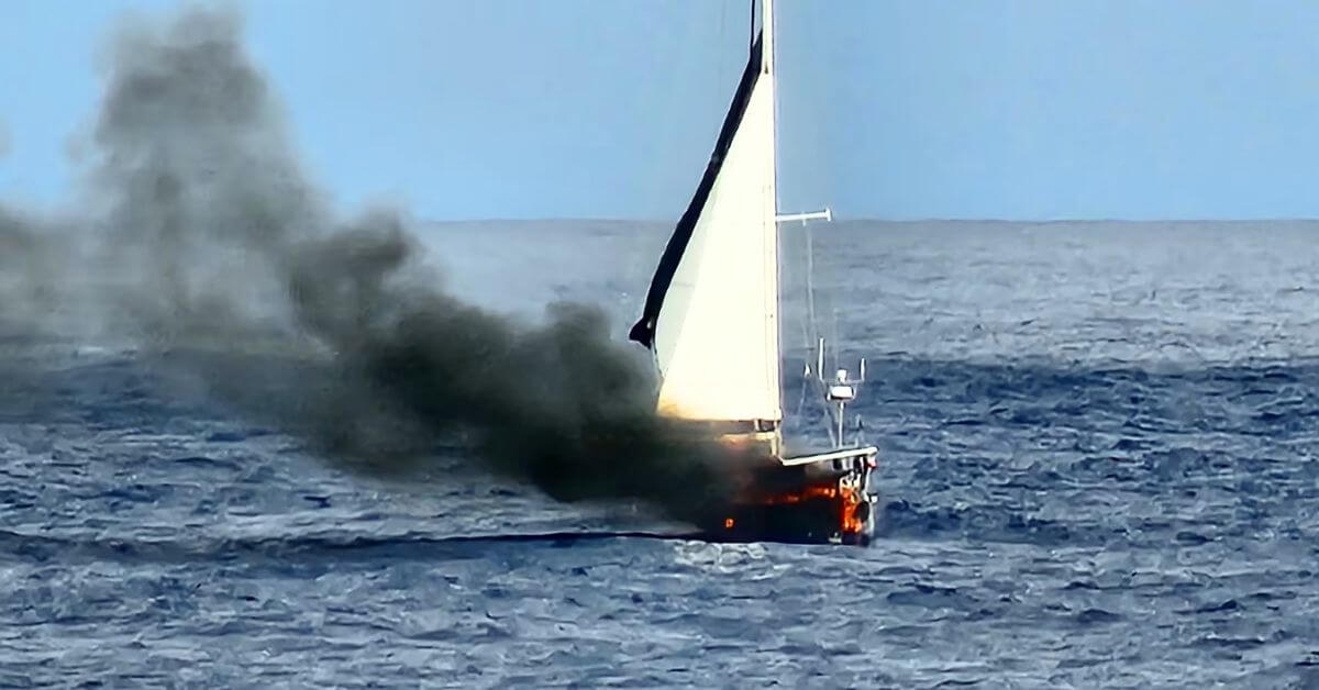 Burning Yacht