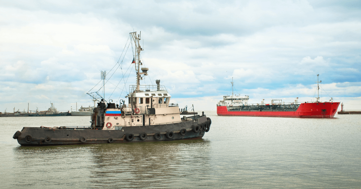 Tugboat and tanker