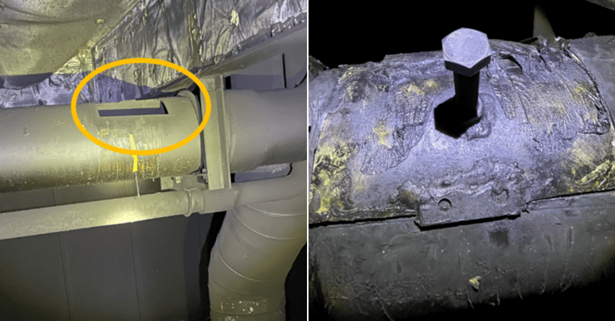 open section of fuel vent piping