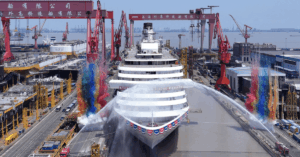 China Floats Its Second Domestically Built Cruise Ship, Adora Flora City