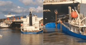 Video: Bulker Partially Sinks After Violent Collision With Container Ship In Vietnam