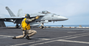 US Navy’s $70M Fighter Jet Falls Overboard In Red Sea, 1 Crew Injured