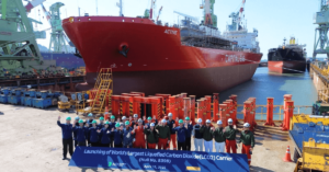 World's Largest Liquid Carbon Dioxide Carrier Launched At Ulsan Shipyard