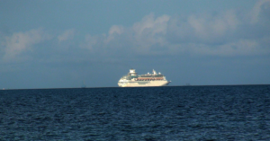 Chinese Cruise Ship Gulangyu Approaches Taiwanese Coastline
