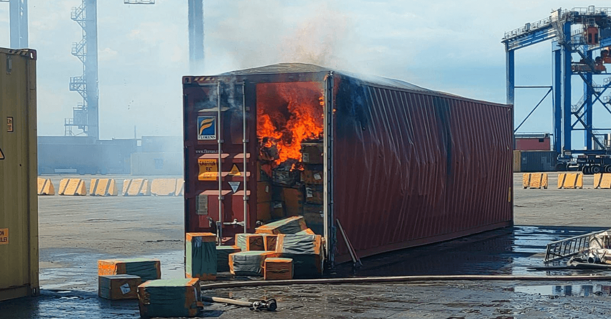 Burning Container