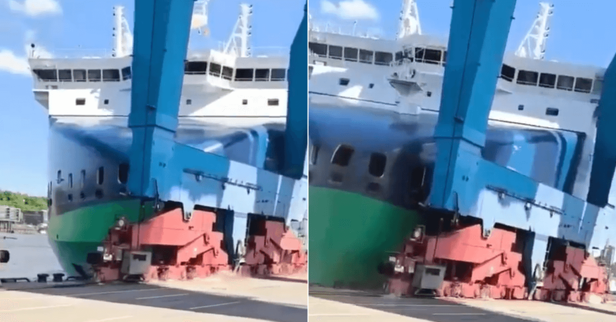 Ship Hitting Crane