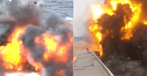 Video: French Navy Tests Explosive Drone On Decommissioned Cargo Vessel