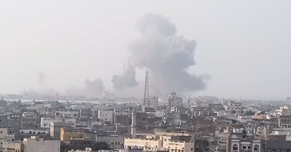explosion at Yemeni port