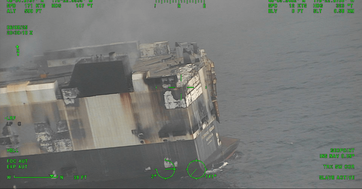 Burning Car Carrier