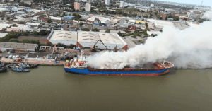 Cargo Ship Fire In Hull Sends Thick Smoke Across City, Shuts Roads & Businesses