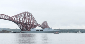 Royal Navy's Newest Frigate Floats For First Time Under Iconic Forth Bridges