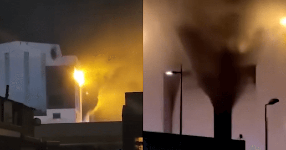 Nuclear submarine shipyard on fire