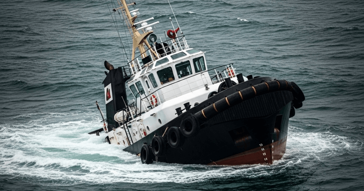 Sinking tugboat