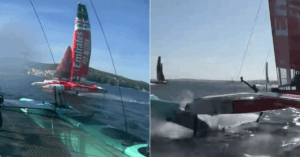 Video: American Boat Damaged After High-Speed Collision At SailGP Germany