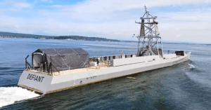DARPA Christens First U.S. Navy Ship Built To Sail Without Humans