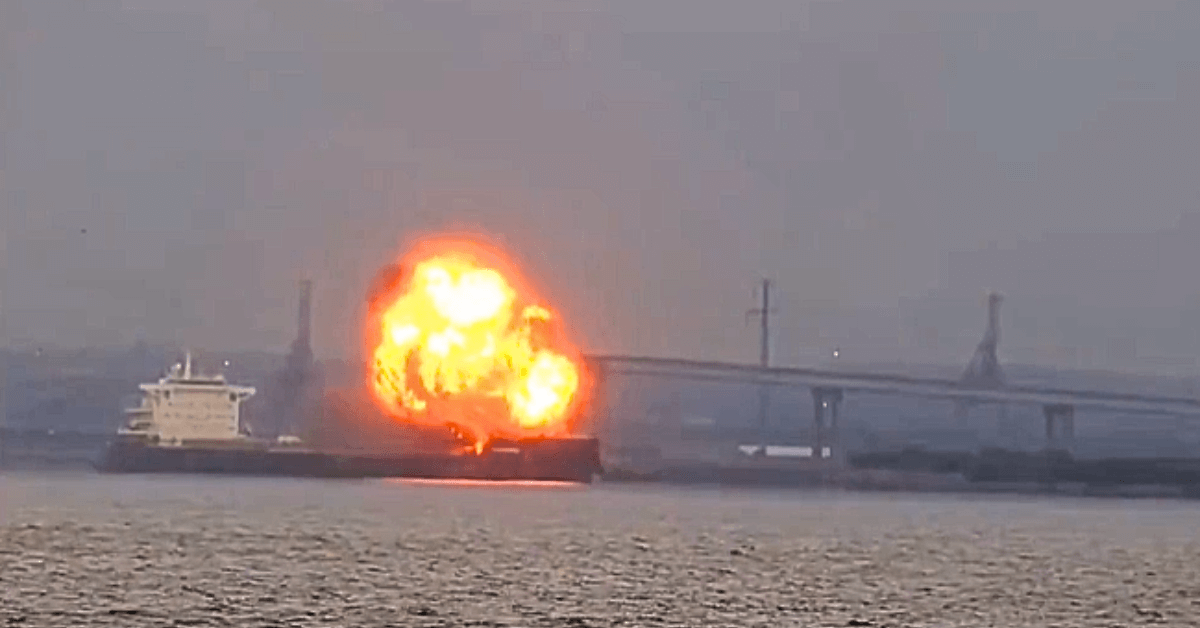 Explosion on Ship