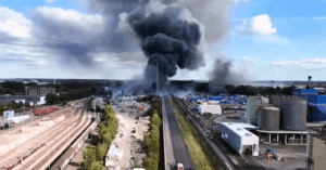Massive Fire At Hamburg Port Shuts Motorway, Disrupts Shipping, & Injures 10